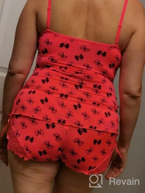 img 1 attached to 👑 Queen.M Women's Nightwear Set - Lace Cami Shorts Sleepwear, Sexy 2-Piece Pajama Set, One Size Fits XS-M review by Jacob Ashman