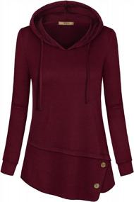 img 3 attached to Stay Stylish And Comfortable With Miusey'S Long Sleeve Hoodies With Asymmetrical Hem And Drawstring