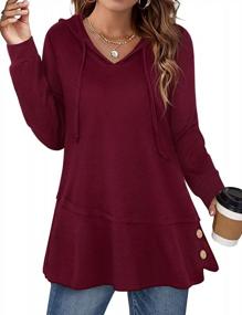 img 4 attached to Stay Stylish And Comfortable With Miusey'S Long Sleeve Hoodies With Asymmetrical Hem And Drawstring