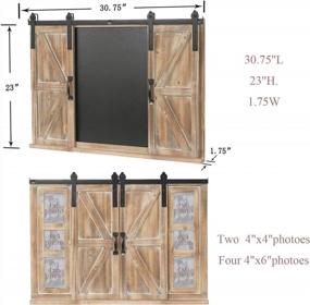 img 2 attached to Multi-Functional Rustic Wooden Chalkboard And Photo Frame With Barn Door - Perfect Wall Décor For Kitchen, Living Room And Entryway