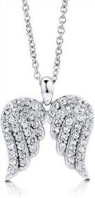 img 2 attached to Rhodium-Plated CZ Fashion Pendant Necklace For Women With BERRICLE Sterling Silver Angel Wings Design