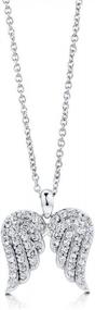 img 4 attached to Rhodium-Plated CZ Fashion Pendant Necklace For Women With BERRICLE Sterling Silver Angel Wings Design