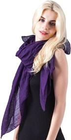 img 3 attached to 🧣 Evening Purple Women's Accessories: MissShorthair Scarf at Scarves & Wraps