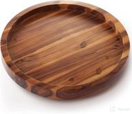 🔄 rabaha 16 inch lazy susan organizer: acacia wood turntable for cabinet, pantry & countertop storage - kitchen food bins container & table organization solution logo