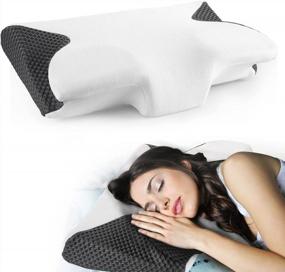 img 4 attached to Ergonomic Cervical Memory Foam Pillow For Pain Relief And Comfort While Sleeping - Side, Back & Stomach Support