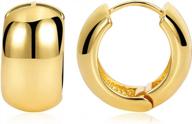 stylish and chic small chunky thick hoop earrings for women and men - perfect huggie earrings in 14k gold plated finish by famarine logo