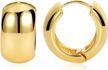 stylish and chic small chunky thick hoop earrings for women and men - perfect huggie earrings in 14k gold plated finish by famarine logo