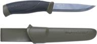 morakniv companion fixed blade outdoor knife - 4.1-inch sandvik stainless steel blade, military green logo