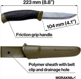 img 2 attached to Моракнів зовнішній нож з фіксованим клинком - 4,1-дюймовий клинок з нержавіючої сталі Сандвік, військово-зелений