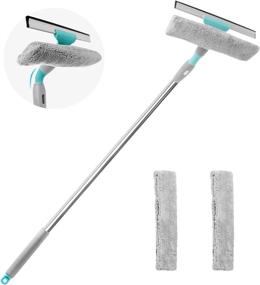 img 4 attached to 🪟 Squeegee for Window Cleaner: 2 in 1 Stainless Steel Cleaning Tool with Telescopic Handle - Perfect for Indoor/Outdoor Glass Cleaning, Two Pads Included