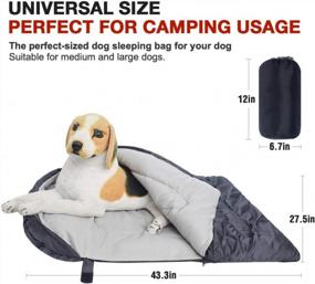 img 3 attached to Large Waterproof Dog Sleeping Bag For Camping, Hiking & Backpacking - Portable Bed With Storage Bag For Indoor/Outdoor Use