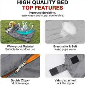 img 2 attached to Large Waterproof Dog Sleeping Bag For Camping, Hiking & Backpacking - Portable Bed With Storage Bag For Indoor/Outdoor Use