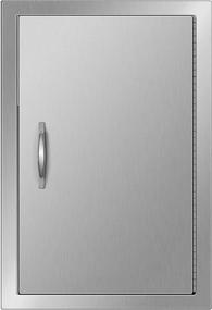 img 4 attached to Mophorn Stainless Steel BBQ Access Door For Outdoor Kitchen Cabinets And Grill Stations - Vertical Single Door, 17W X 24H Inch