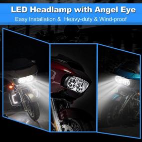 img 2 attached to OXMART Motorcycle Dual LED Projector Headlight Lamp With Angle Eye For Harley Davidson Road Glide 2004-2014 FLTR