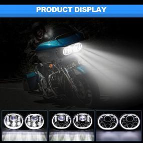 img 1 attached to OXMART Motorcycle Dual LED Projector Headlight Lamp With Angle Eye For Harley Davidson Road Glide 2004-2014 FLTR