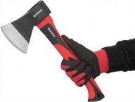 intertool 15-inch hatchet, small camping axe, wood chopping ax, 1.8 lb / 800 g, shock absorbing fiberglass anti-slip handle ht-0262 logo