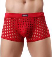 men's underwear: sexy mesh breathable low rise cool boxer briefs pack set logo
