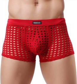 img 4 attached to Men'S Underwear: Sexy Mesh Breathable Low Rise Cool Boxer Briefs Pack Set