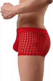 img 2 attached to Men'S Underwear: Sexy Mesh Breathable Low Rise Cool Boxer Briefs Pack Set