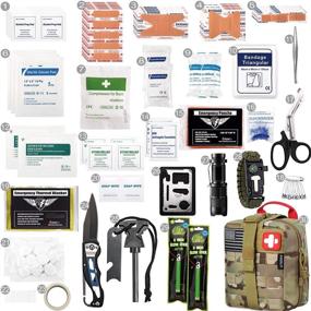 img 2 attached to Survival First Aid Kit With 250 Pieces, Molle System Compatible, For Outdoor Gear Emergencies - Camping, Hunting, Hiking, And More!