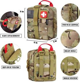 img 1 attached to Survival First Aid Kit With 250 Pieces, Molle System Compatible, For Outdoor Gear Emergencies - Camping, Hunting, Hiking, And More!