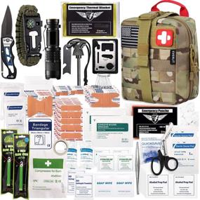 img 4 attached to Survival First Aid Kit With 250 Pieces, Molle System Compatible, For Outdoor Gear Emergencies - Camping, Hunting, Hiking, And More!