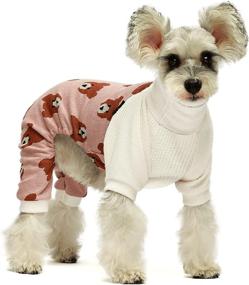 img 3 attached to 🐻 Fitwarm Bear Dog Pajamas: Cozy and Stylish Thermal Knitted Pet Clothes for Puppy, XS - Pink