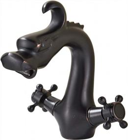 img 4 attached to Oil Rubbed Bronze Dragon Shape Bathroom Sink Faucet 2 Knobs Vanity Basin Mixer Tap - Rozin