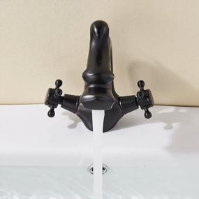 img 3 attached to Oil Rubbed Bronze Dragon Shape Bathroom Sink Faucet 2 Knobs Vanity Basin Mixer Tap - Rozin