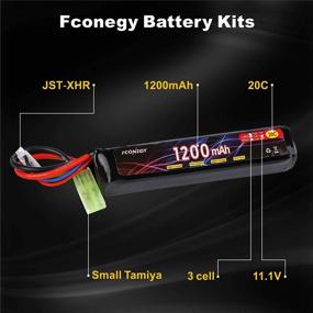 img 3 attached to Fconegy Airsoft Gun Battery 11.1V 1200MAh 20C Lipo Pack With Small Tamiya Plug