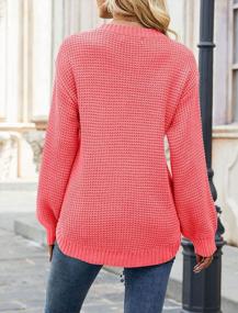 img 2 attached to MEROKEETY Women'S Waffle Knit Sweater With Long Balloon Sleeves - Casual Fall Loose Pullover Jumper - 2023 Collection