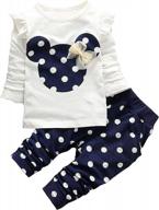 2pcs toddler baby girls clothes set long sleeve t-shirt & pants outfits cute kids logo