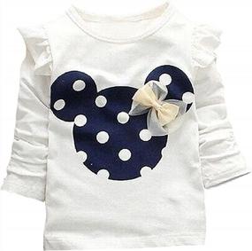 img 3 attached to 2Pcs Toddler Baby Girls Clothes Set Long Sleeve T-Shirt & Pants Outfits Cute Kids