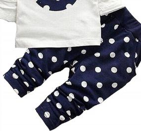 img 2 attached to 2Pcs Toddler Baby Girls Clothes Set Long Sleeve T-Shirt & Pants Outfits Cute Kids