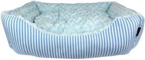 img 1 attached to Blue Parisian Pet Malibu Striped Pet Bed: Enhancing Comfort and Style