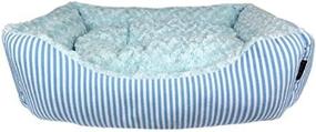 img 2 attached to Blue Parisian Pet Malibu Striped Pet Bed: Enhancing Comfort and Style