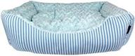 blue parisian pet malibu striped pet bed: enhancing comfort and style logo