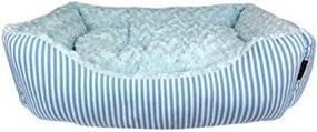 img 4 attached to Blue Parisian Pet Malibu Striped Pet Bed: Enhancing Comfort and Style