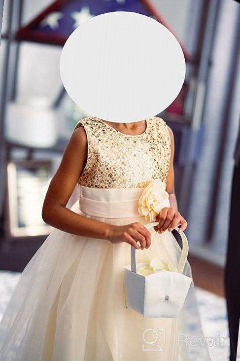 img 1 attached to Sparkling Uhnice Sequin Sleeveless Tulle Flower Girls' Dresses - Stylish Clothing for Little Ones! review by Brad Mastermind