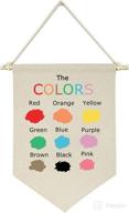 🎨 the colors education canvas hanging flag banner: perfect christmas gifts for baby kids, nursery decoration, and preschool education logo