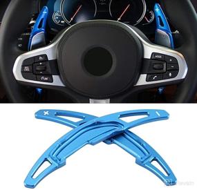 img 4 attached to Matte Texture Aluminum Alloy Paddle Shifters for M2 M3 M4 M5 X5M X6M - Qiilu Steering Wheel