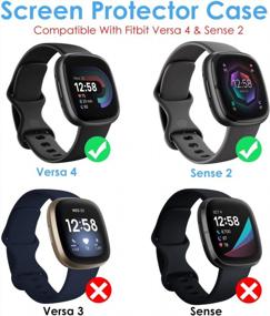img 3 attached to TPU Plated Bumper Full Cover Protective Cases For Fitbit Sense 2/Versa 4 Smartwatch - Scratch-Proof, NANW 4-Pack Screen Protector Case Compatible With Versa 4/Sense 2