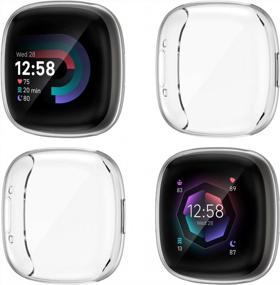 img 4 attached to TPU Plated Bumper Full Cover Protective Cases For Fitbit Sense 2/Versa 4 Smartwatch - Scratch-Proof, NANW 4-Pack Screen Protector Case Compatible With Versa 4/Sense 2