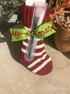 img 1 attached to Get Festive With LimBridge Christmas Mini Stockings - Pack Of 12, 9 Inches Knitted Stripe Rustic Decorations In Cream And Burgundy review by Tammy Pochmara