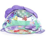 bright starts the little mermaid twinkle trove light-up musical baby activity gym with tummy time pillow, newborn+ logo