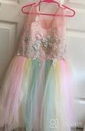 img 1 attached to 🌈 Meiqiduo 2-14T Rainbow Flower Girls Dress with Tulle, 3D Embroidery, Ideal for Princess Party, Birthday, and Formal Occasions review by Troy Coste