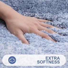 img 3 attached to 🛀 OLANLY Luxury Bathroom Rug Mat: Extra Soft & Absorbent Microfiber Bath Rugs - Non-Slip Plush Shaggy Carpet - Machine Washable - 20x32, Blue