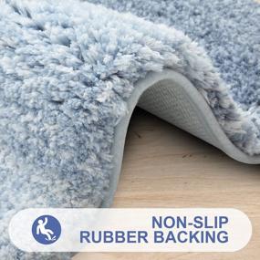 img 2 attached to 🛀 OLANLY Luxury Bathroom Rug Mat: Extra Soft & Absorbent Microfiber Bath Rugs - Non-Slip Plush Shaggy Carpet - Machine Washable - 20x32, Blue