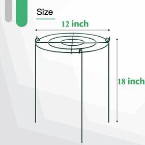 img 3 attached to Tingyuan Peony Cages And Supports Grow Through Plant Supports Ring Hoop With 3 Legs, Pack Of 3 (18Inch)