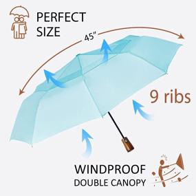 img 1 attached to Premium Umbrella Windproof Travel Umbrellas For Rain - Compact Small Portable Folding Automatic Strong Wind Resistant Large Double Canopy - Womens Mens Umbrella For Backpack Car Purse